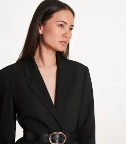 La Fée Maraboutée Veste blazer noire en twill black Best