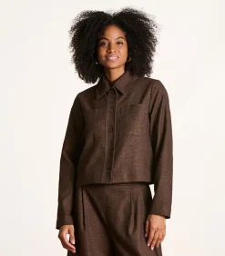 La Fée Maraboutée Veste courte en tweed marron brown Best