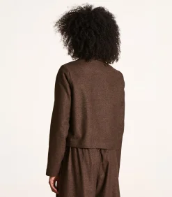 La Fée Maraboutée Veste courte en tweed marron brown Best