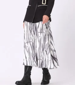 Smart & Joy Vetersluiting aan de trapeze midi-rok aan de zijkant gray Online