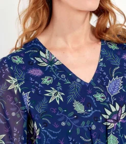 La Fiancée Vloeiende jurk bedrukte sluier DASKAL darkBlue