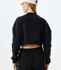 Koton Volledige ritssluiting gefragmenteerd Sweatshirt black Online