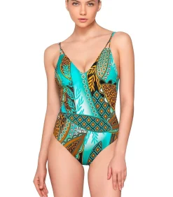 LUNA Voorgevormd eendelig driehoekig zwempak JADE multicolor Sale