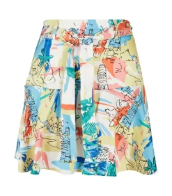 Urban Classics Vrouwen aop satijnen minirok GT yellow Best