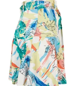 Urban Classics Vrouwen aop satijnen minirok GT yellow Best