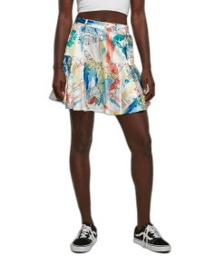 Urban Classics Vrouwen aop satijnen minirok GT yellow Best