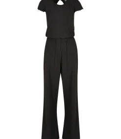 Urban Classics Wijd geribde jumpsuit voor dames black