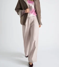Marie Méro Wijde broek met bandplooi in zacht roze pink Best