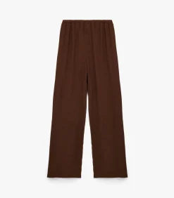 Koton Wijde Broek met Ceintuur en Krinkelstof brown