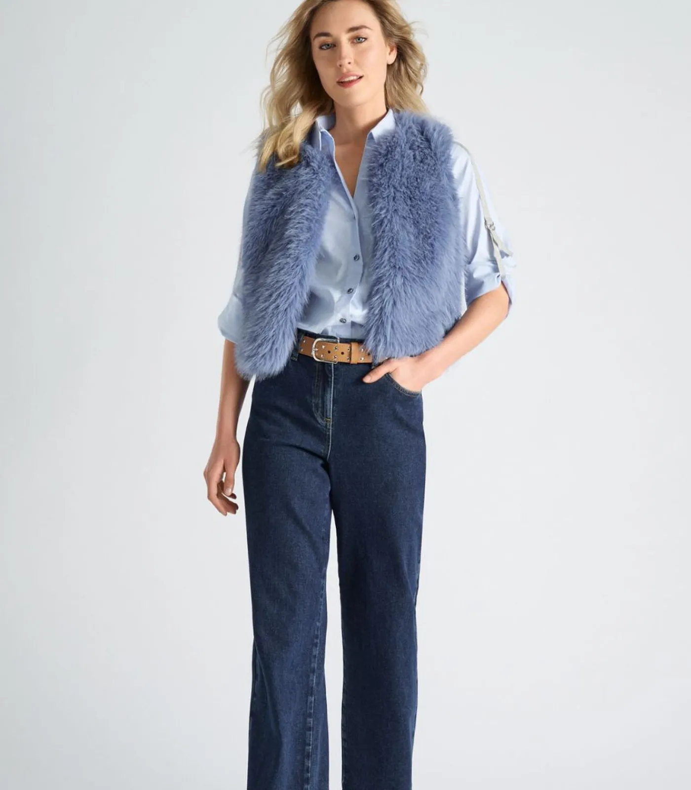 Marie Méro Wijde donkerblauwe jeansbroek darkBlue Online