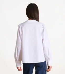 La Fée Maraboutée Wit katoenen shirt met lange mouwen white Clearance