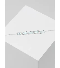 MES BIJOUX Witgouden armband met diamanten en topaas New