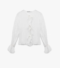 Koton Witte Blouse Met Lange Mouwen En Volants white Hot