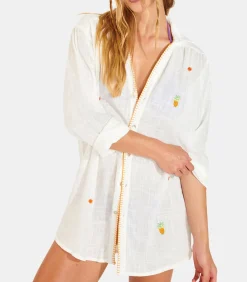 Banana Moon Witte damesblouse met borduursels MIKA YESENIA white Discount
