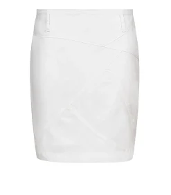 Conquista Witte Gabardine Rok met Decoratieve Stiksels white Outlet