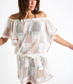 Banana Moon Witte kanten tuniekjurk CABANA SEAWAVES white Online