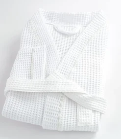 Linandelle Witte katoenen honingraatbadjas 3xl white