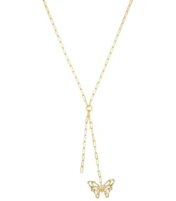 NOELANI Y-halsband voor dames, 925 Sterling zilver | vlinder gold Best