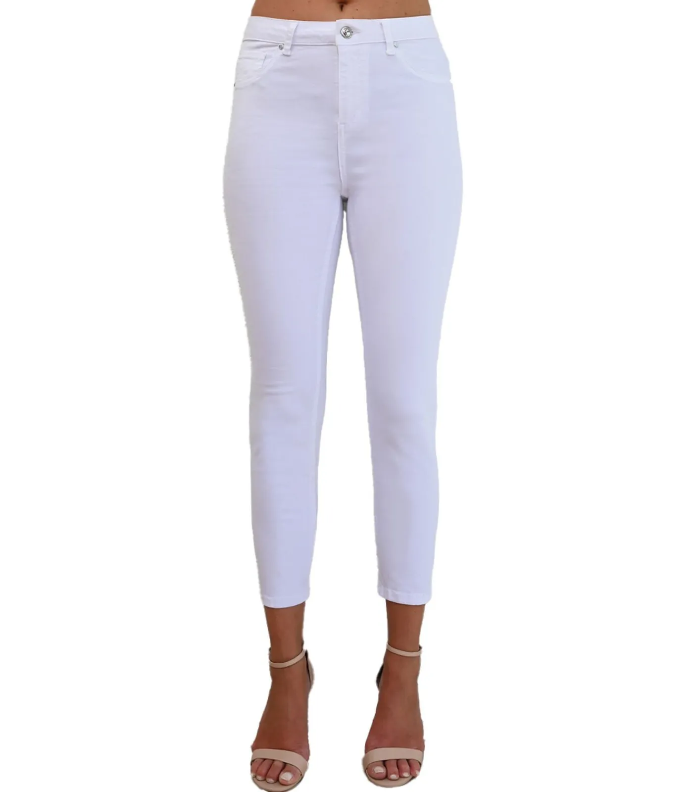 BLEU D'AZUR YONA - WITTE JEANS MET IKAT-STRASS-STEENTJES white Sale