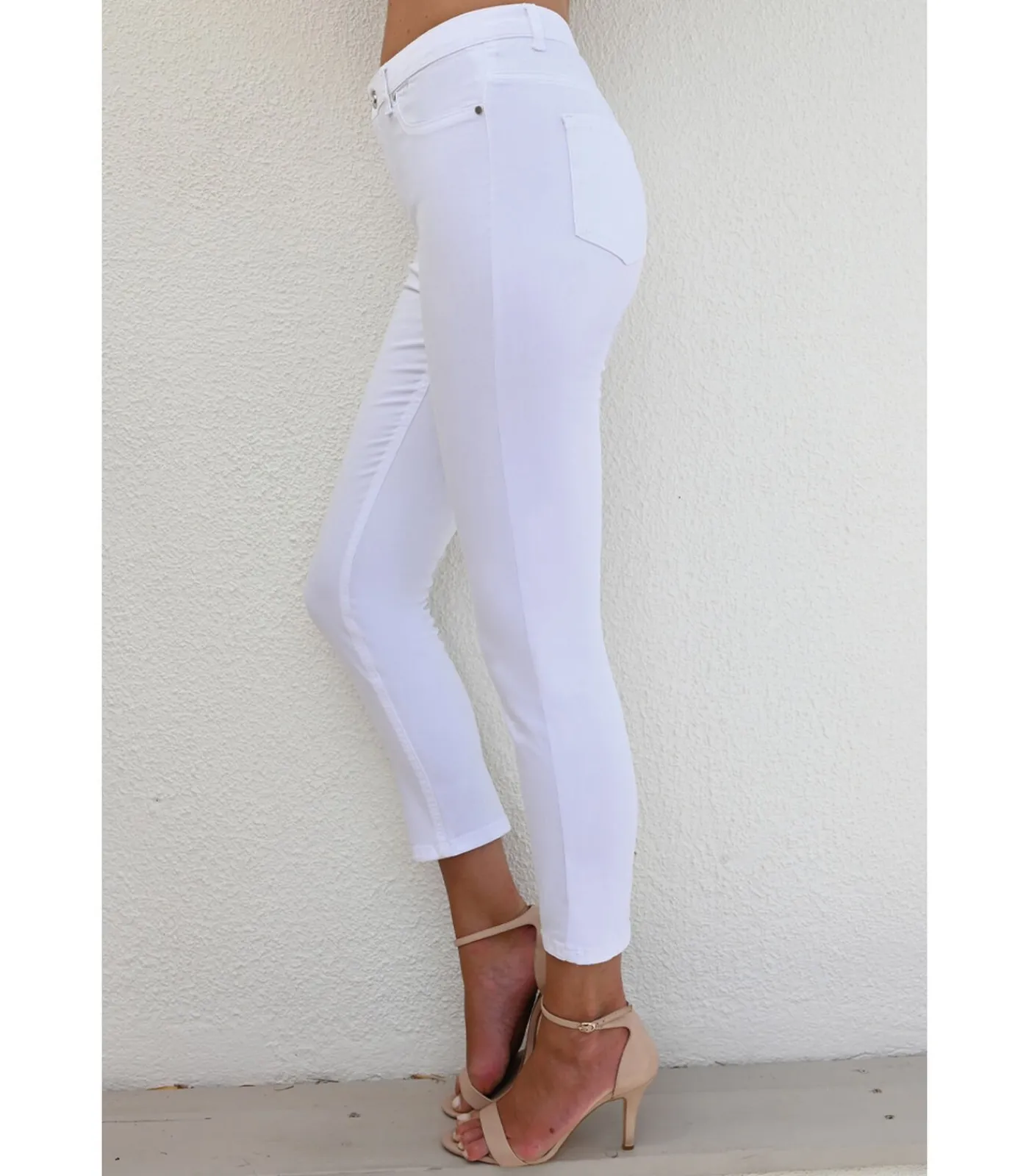 BLEU D'AZUR YONA - WITTE JEANS MET IKAT-STRASS-STEENTJES white Sale