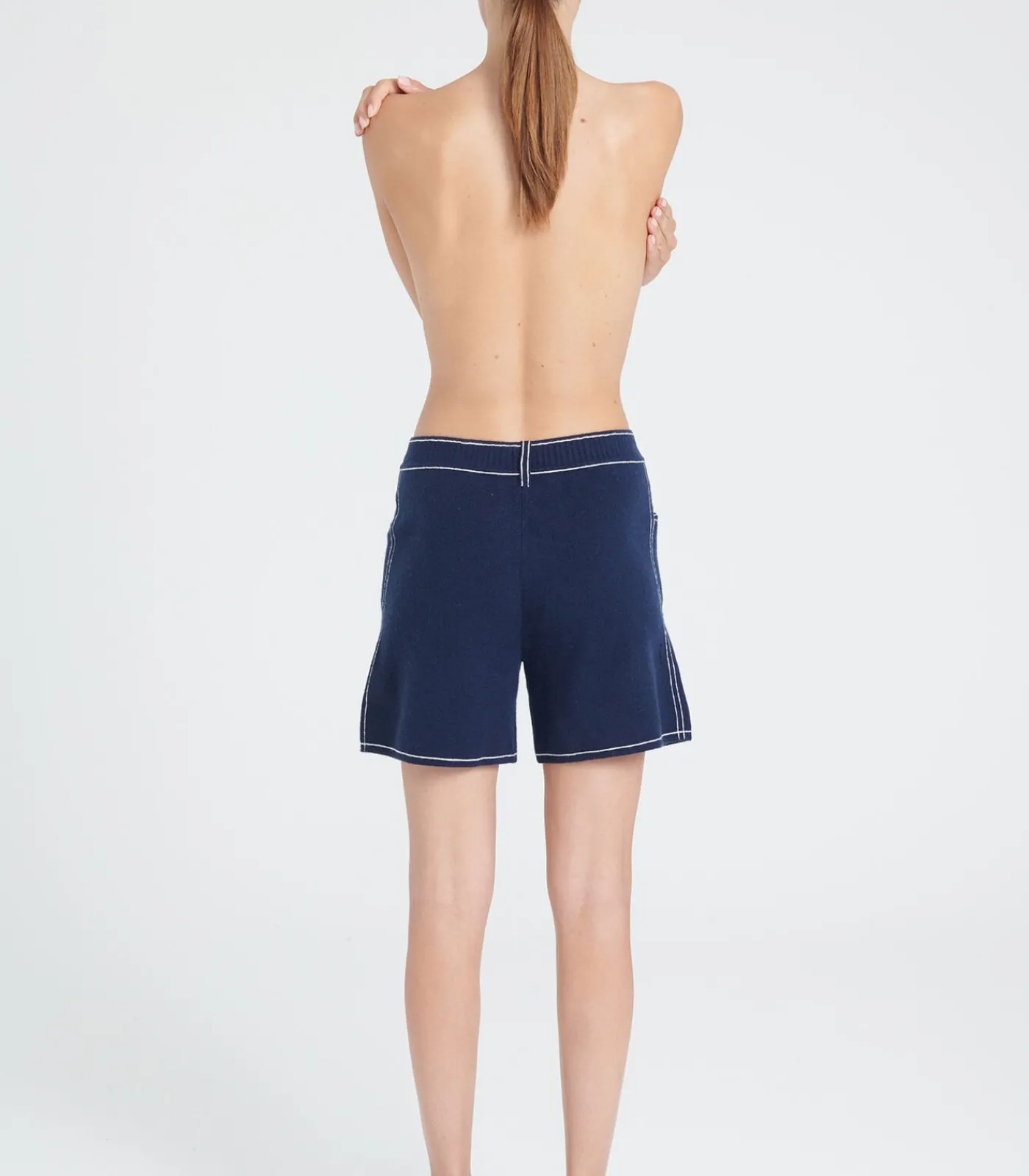 Studio Cashmere8 ZAYA 15 Gebreide korte broek Milano - 100% kasjmier navyBlue Online