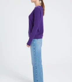 Studio Cashmere8 ZAYA 11 Intarsia Peter Pan Collar Trui - 100% kasjmier violet Clearance