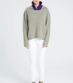 Studio Cashmere8 ZAYA 17 Peter Pan Kraag Trui 6 laags - 100% kasjmier khaki Hot