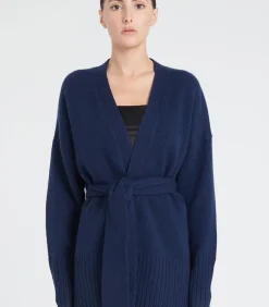 Studio Cashmere8 ZAYA 8 Riem vest 8 ply - 100% kasjmier navyBlue Best