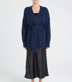 Studio Cashmere8 ZAYA 8 Riem vest 8 ply - 100% kasjmier navyBlue Best