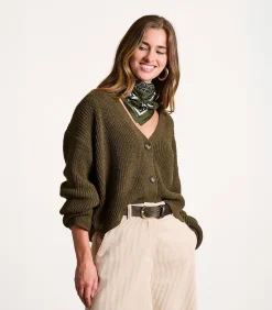 La Fée Maraboutée Zijde sjaal met kaki bandana print khaki Sale