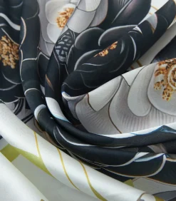 Alberto Cabale Zijde vierkantje Black Roses Cléo white Sale