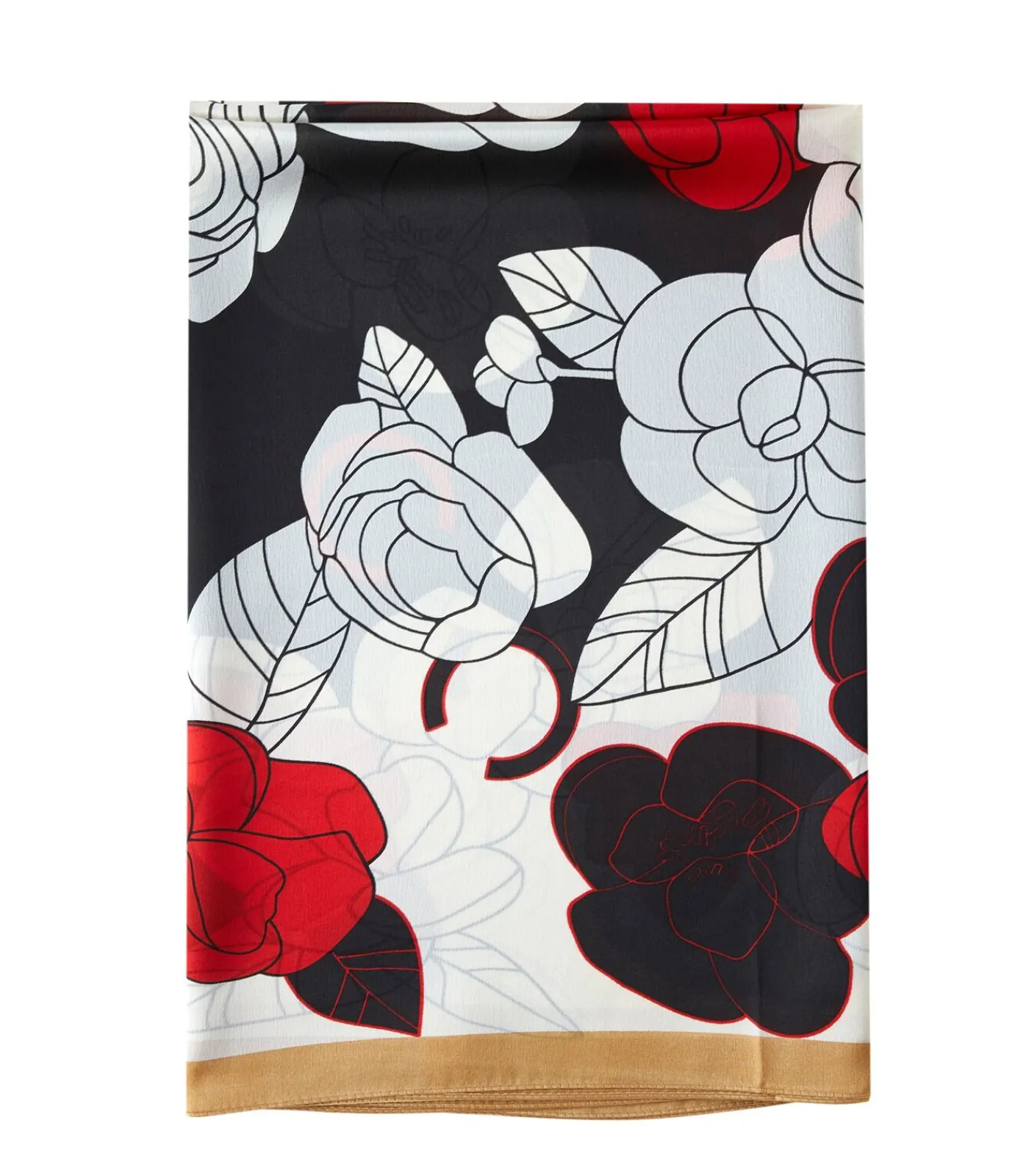 V1969 Zijden stola Fiore Rosso black Sale