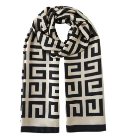V1969 Zijden stola Geometria Nera black Best