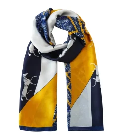 V1969 Zijden stola Vivace Patchwork navyBlue Best