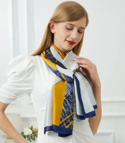V1969 Zijden stola Vivace Patchwork navyBlue Best