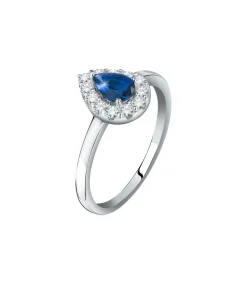 Bluespirit Zirkoon ring, Zilver 925 Aurora blue Clearance