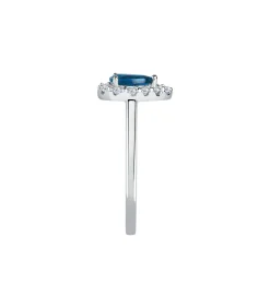 Bluespirit Zirkoon ring, Zilver 925 Aurora blue Clearance