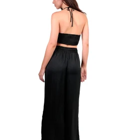 ADMAS Zomerse satijnen top en broek Satinee Beach black Online