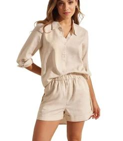 SELMARK Zomerset shirt shorts met lange mouwen COMPLEMENTOS beige Sale