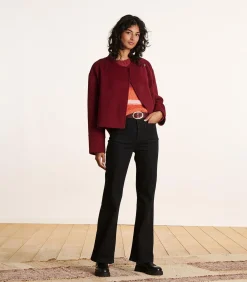La Fée Maraboutée zwart bootcut jeans van organisch katoen multicolor Best