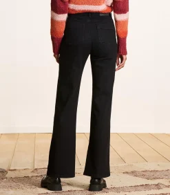 La Fée Maraboutée zwart bootcut jeans van organisch katoen multicolor Best