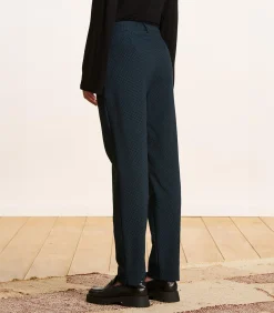 La Fée Maraboutée zwart met blauwe jacquard 7/8e sigarettenbroek black Clearance
