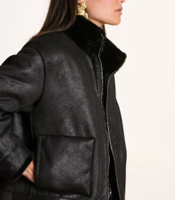 La Fée Maraboutée zwart omkeerbare korte jas black Outlet