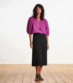 La Fée Maraboutée zwart satijnen formele rok black New