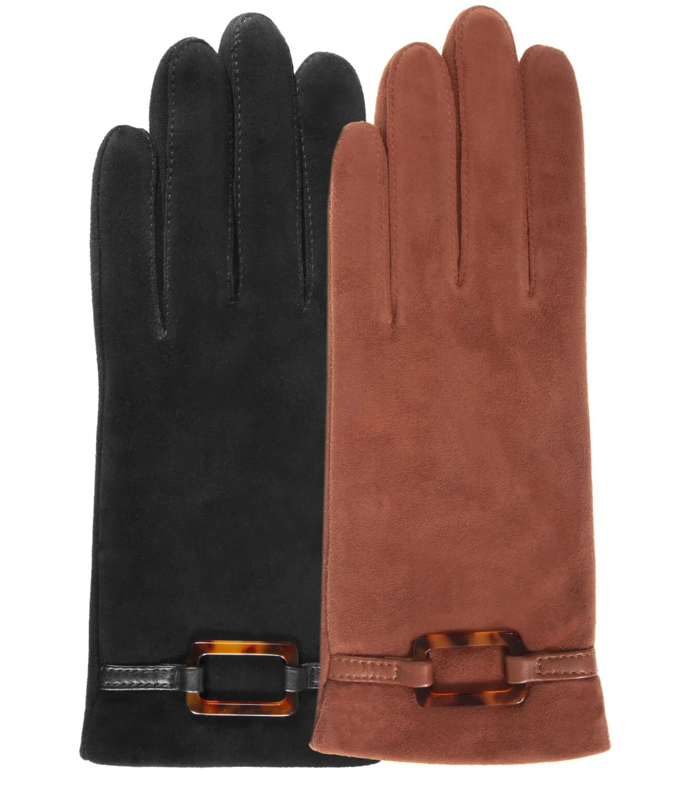 ISOTONER Zwart Suède Geitenleren Handschoenen voor dames black New