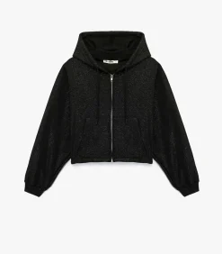 Koton Zwart Sweatshirt met Capuchon en Zakdetails black