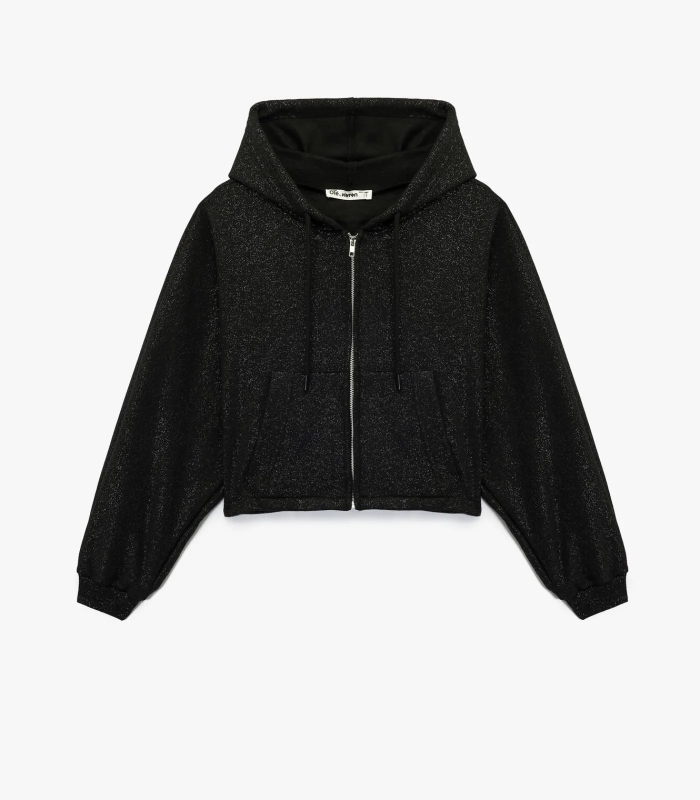 Koton Zwart Sweatshirt met Capuchon en Zakdetails black