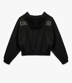 Koton Zwart Sweatshirt met Capuchon en Zakdetails black