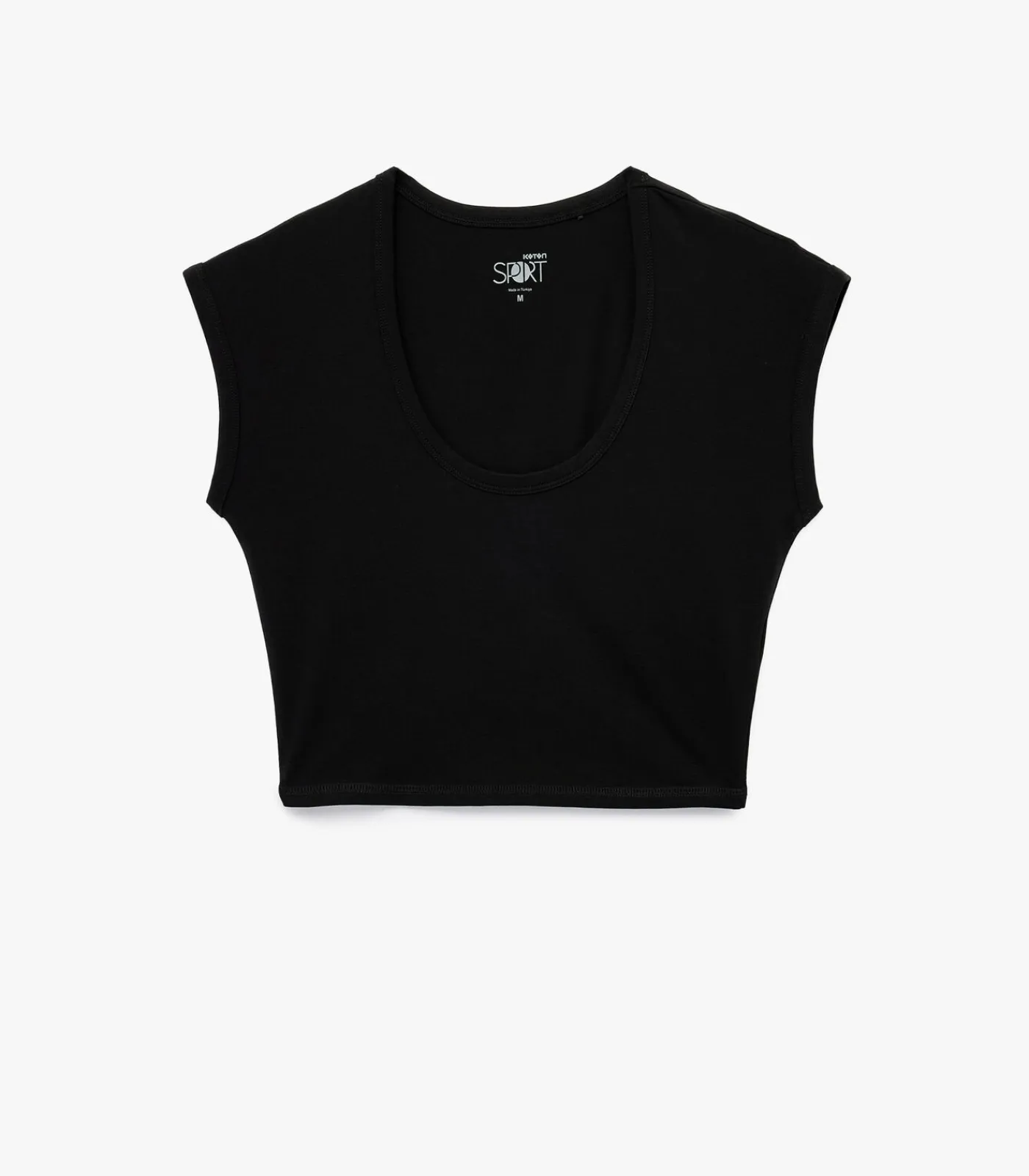 Koton Zwart T-shirt Korte Mouwen Slanke Pasvorm black Discount