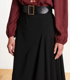 La Fée Maraboutée Zwarte asymmetrische rok tot halverwege de lengte black Best